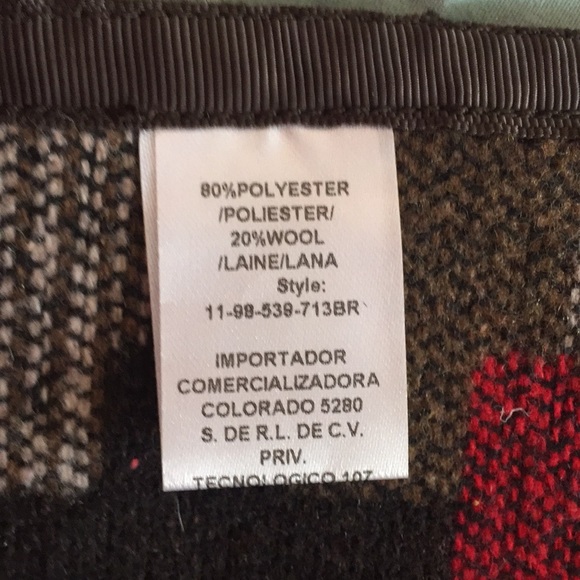 Stetson Wool Small OS Southwest Print Wrap Shawl - Picture 5 of 5